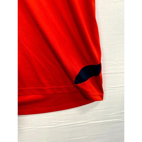 Adidas T-Shirt Mens Large Red Black Short Sleeve 3-Striped Crew Neck Pullover - Picture 4 of 8